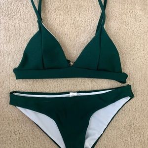 Green bathing suit set